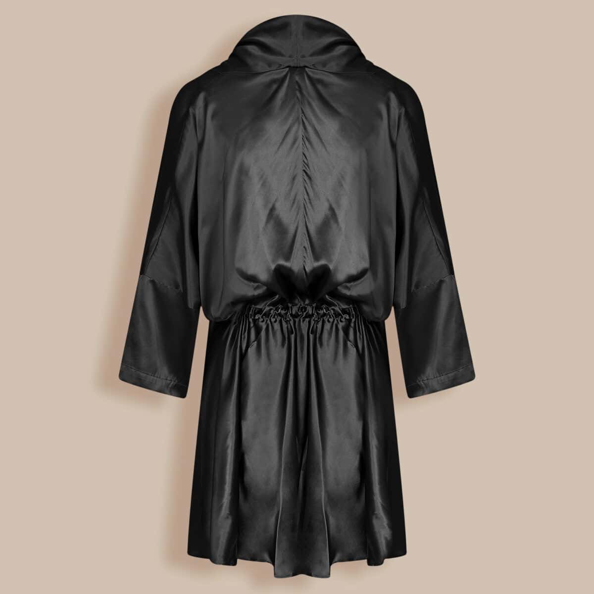 CLARA ITALIAN SILK DRESS - Black - Image 2