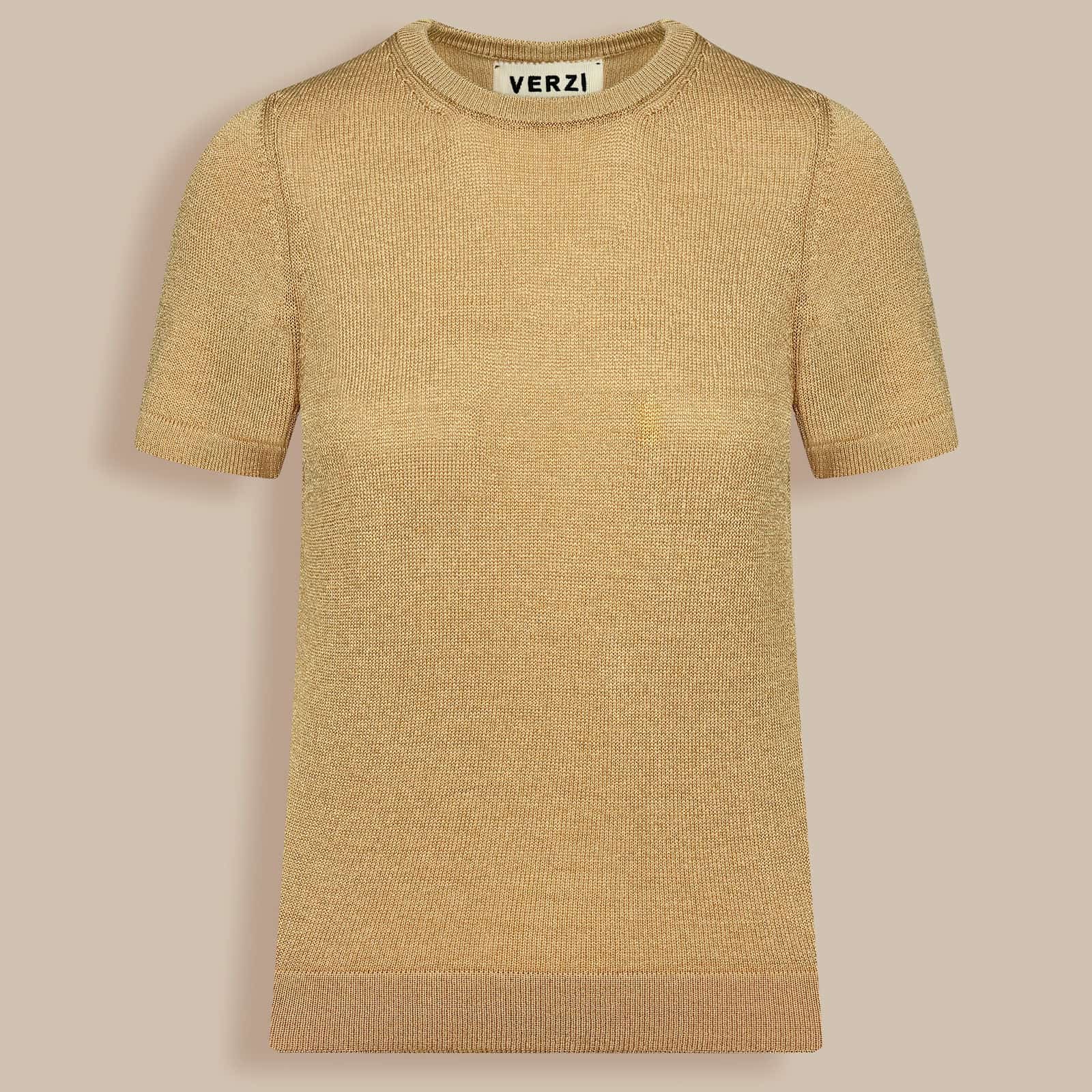 Penelope Knit T-Shirt - Gold